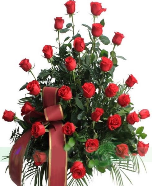 Centro funerario de rosas rojas para Vic